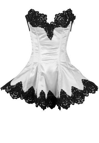 Daisy Corset Top Drawer White Steel Boned Beaded and Lace Corset Dress