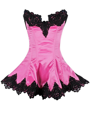 Daisy Corset Top Drawer Pink Steel Boned Beaded and Lace Corset Dress