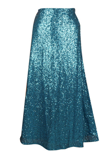 Daisy Corset Turquoise Long Sequin Skirt 