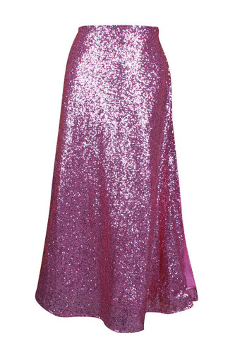 Daisy Corset Pink Long Sequin Skirt 