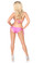 Daisy Corset Fuchsia Foil Dot Pucker Back Bikini with Rhinestones