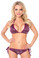 Daisy Corset Plum Sequin and Rhinestones Pucker Back Bikini
