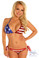 Daisy Corset Patriotic Stars and Stripes Pucker Back Bikini