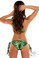 Daisy Corset Green Reptile Pucker Back Bikini