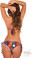 Daisy Corset Metallic Rainbow Pucker Back Bikini