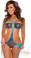 Daisy Corset Blue Confetti Sequin Pucker Back Monokini