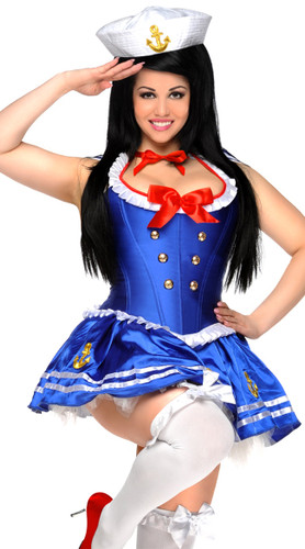 Daisy Corset Plus Size 4 PC Sexy First Mate Sailor Costume
