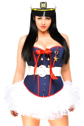 Daisy Corset Plus Size 4 PC Sexy Marine Costume