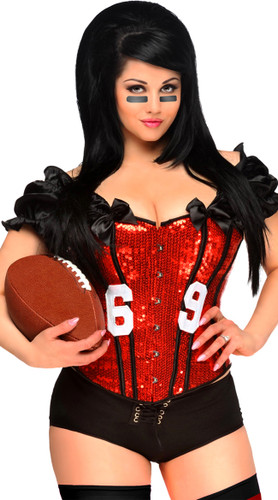 Daisy Corset Plus Size Red 2 PC Sexy "Football Fantasy" Costume