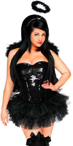 Daisy Corset Plus Size 4 PC Sexy Sequin Dark Angel Costume