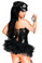 Daisy Corset Plus Size 4 PC Black Sequin Pin-Up Cop Costume
