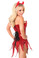 Daisy Corset Top Drawer Red Sequin Devil Corset Dress Costume