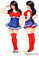 Daisy Corset Top Drawer Plus Size 3 PC Pin-Up Sailor Girl Costume