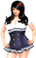 Daisy Corset Top Drawer Plus Size 3 PC Pin-Up Navy Officer Costume