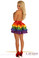 Daisy Corset Rainbow Satin Layered Ruffle Skirt
