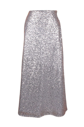 Daisy Corset Silver Long Sequin Skirt