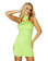 Roma Costume Mini Dress with Open Back and Rhinestone - Lime