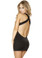 Roma Costume Mini Dress with Open Back and Rhinestone - Black