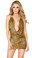 Roma Costume Cowl Neck Dress with O-ring - Cheetah