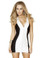 Roma Costume Mini Dress with Full Up Front Detail - Black/White