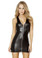 Roma Costume Mini Dress with Full Up Front Detail - Black
