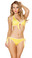Roma Costume 2Pc Pinup Tie Side Bottoms and Tie Front Top - Yellow/White