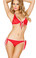 Roma Costume 2Pc Pinup Tie Side Bottoms and Tie Front Top - Red/White