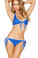 Roma Costume 2Pc Pinup Tie Side Bottoms and Tie Front Top - Blue/White