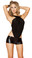 Roma Costume Romper with Open Back Strapped Detail - Black/Blackx
