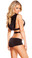 Roma Costume Solid Hooded Monokini with O-Ring - Black