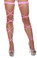 Roma Costume 100" Solid Leg Strap with Attached Garter and Rhinestones - Hot Pink