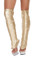 Roma Costume Leatherette Leg Warmers with Rhinestones Detail - Gold