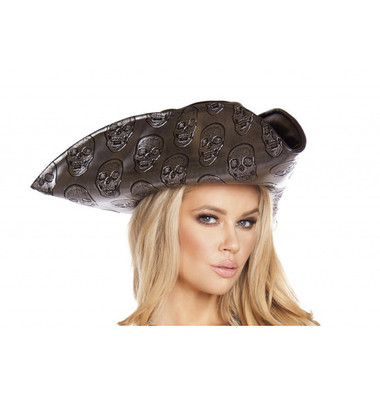 Roma Costume Skull Embroidered Pirate Hat