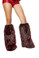 Roma Costume LW4473 Fur Leg Warmer - Black/Red