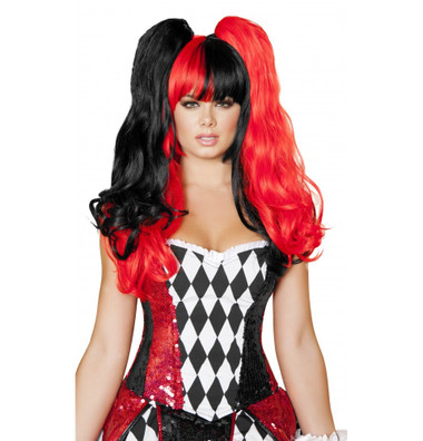 Roma Costume Black Red Wig