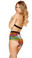 Roma Costume Two Tone Halter Top - Rainbow Zebra
