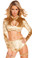 Roma Costume Long Sleeve Velvet Crop Top - Gold