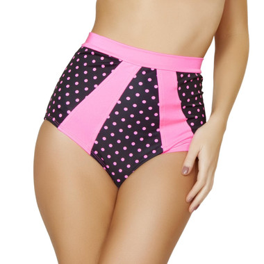Roma Costume High-Waisted Pinup Style Shorts - Black/Pink