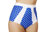 Roma Costume High-Waisted Pinup Style Shorts - Blue/White