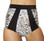 Roma Costume Two Tone High Waisted Banded Shorts - Silver Leopard