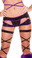 Roma Costume Cut Out Thong/Shorts - Black/Purple