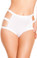 Roma Costume High Waisted Shorts with Triple Strap - White