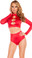 Roma Costume Long Sleeve Cut-Out Top - Red