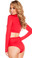 Roma Costume Long Sleeve Cut-Out Top - Red