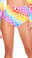 Roma Costume High-Waisted Printed Shorts - Hearts