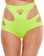 Roma Costume High-Waisted Shorts with Cut-Out Details - Yellow
