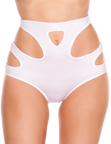 Roma Costume High-Waisted Shorts with Cut-Out Details - White