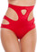 Roma Costume High-Waisted Shorts with Cut-Out Details - Red