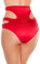 Roma Costume High-Waisted Shorts with Cut-Out Details - Red