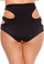 Roma Costume High-Waisted Shorts with Cut-Out Details - Black